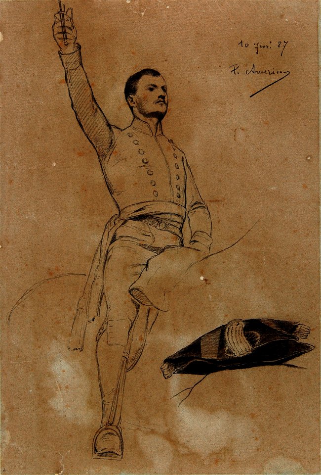 Pedro Américo - Homem a Cavalo - Estudo (4), Acervo do Museu Paulista da USP (cropped)