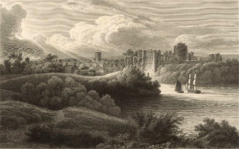 Pembroke Castle and town - seen from the footway to Pennarmouth- May 10th 1817