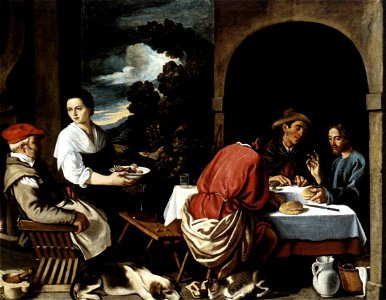 Pedro de Orrente - The Supper at Emmaus - WGA16699. Free illustration for personal and commercial use.