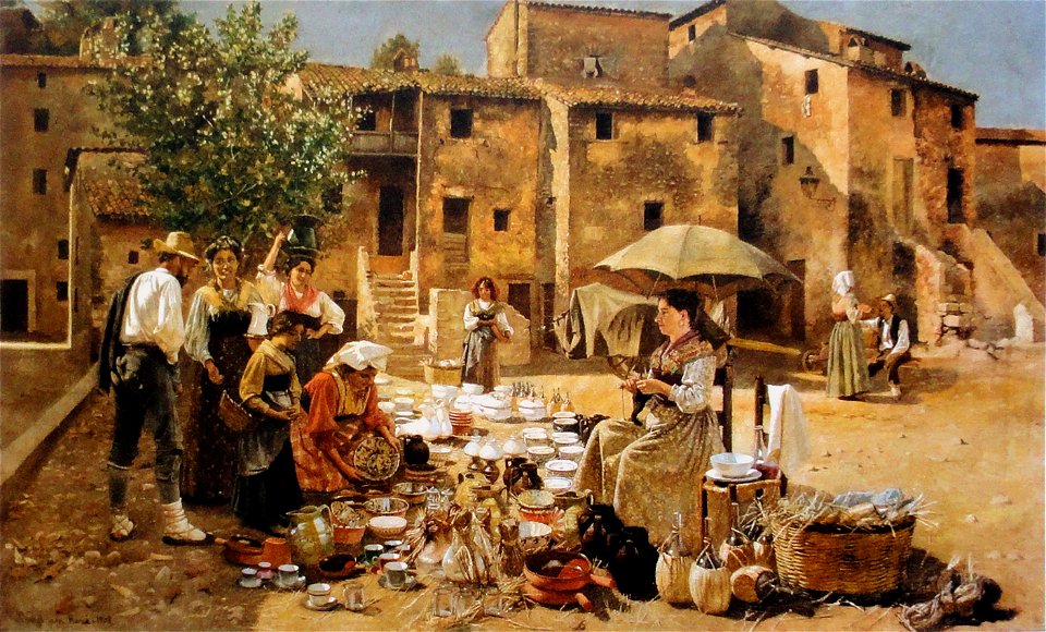 Pedro Weingärtner - Feira de cerâmica em Anticoli - 1908