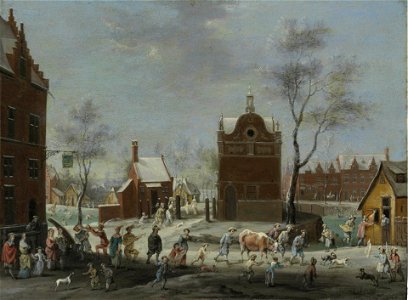 Peeter Gysels - Winter carnival in a small Flemish town