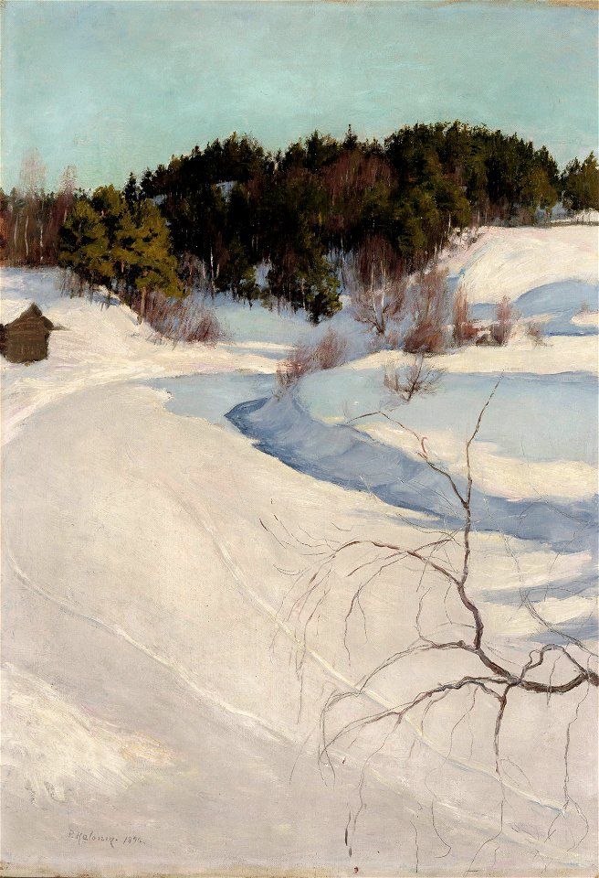 Pekka Halonen - Talvimaisema Myllykylästä (1896)