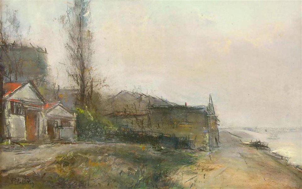 Pelletier P.J. - Pastel - Bords de l'Oise - ~30x46cm