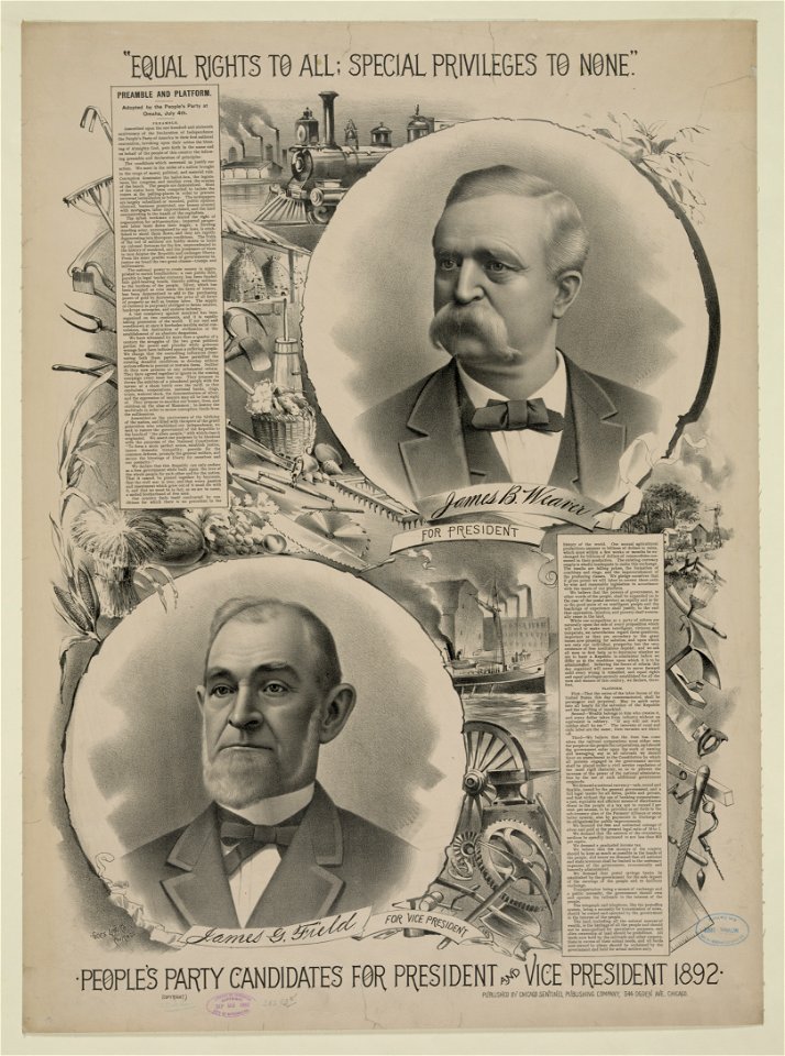 People's party candidates for president and vice president 1892 LCCN2003688689