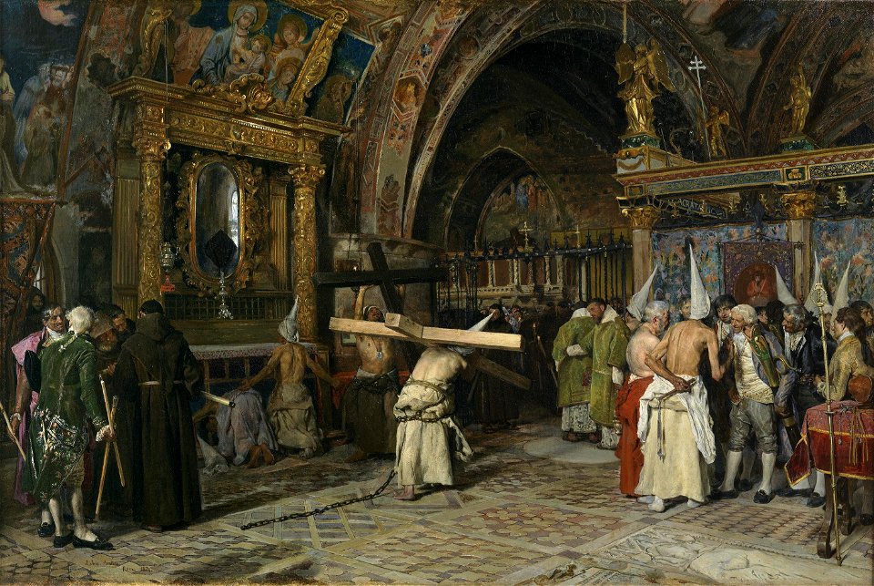 Penitentes en la Basílica Inferior de Asís, por José Jiménez Aranda