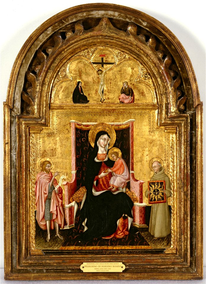 Pellegrino di Mariano. Madonna with Child and st. John the Baptist and st. Bernardino of Siena. 1450. Brooks Museum of Art, Memphis, TN.