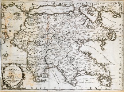 Peloponneso hoggidi Morea - Coronelli Vincenzo - 1686