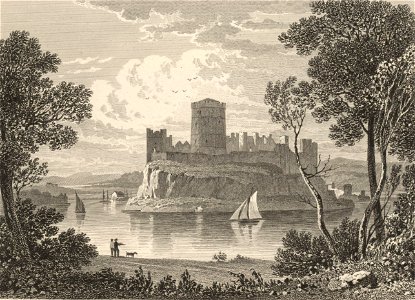 Pembroke Castle, Pembrokeshire Decr 1 1824. Free illustration for personal and commercial use.
