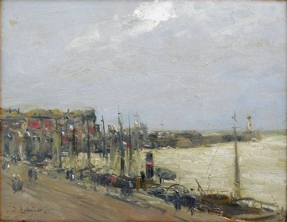 Pelletier P.J. - Oil on board - Vue portuaire - ~19x24cm