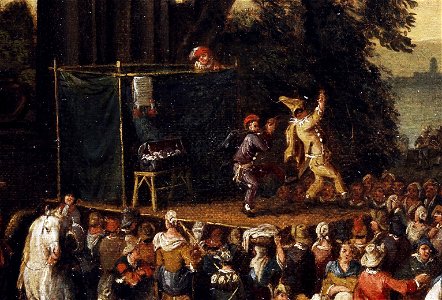 Peeter van Bredael Commedia dell arte Szene Detail Bühne