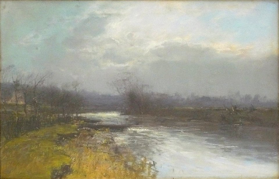 Pelletier P.J. - Pastel - Bord de rivière - 31.5x48.5cm