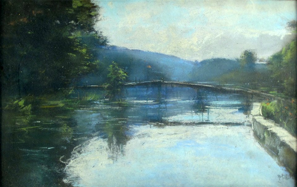Pelletier P.J. - Pastel - Bord de Seine estival - 28.5x46cm