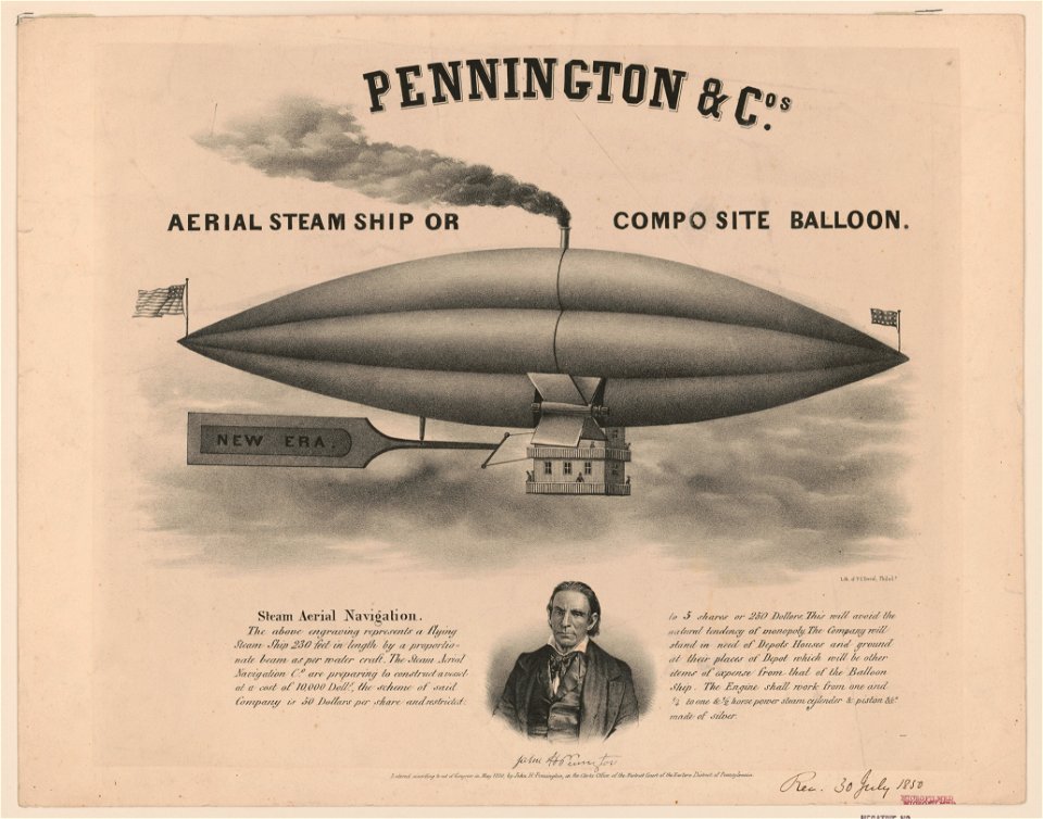 Pennington & Cos. aerial steam ship or composite ballon - lith. of P.S. Duval, Philada. LCCN2003655759
