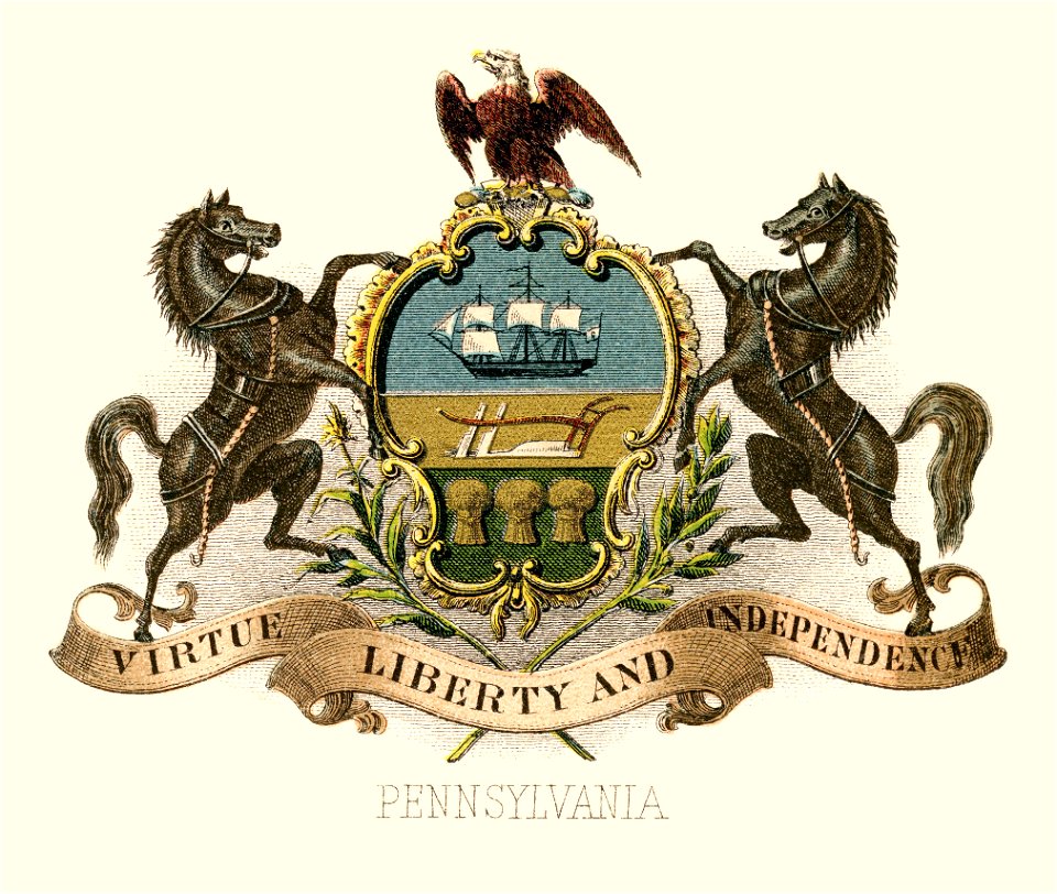 Pennsylvania state coat of arms (1876, restored TIF)