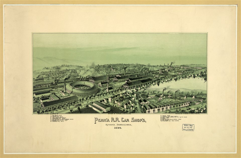 Penn'a R.R. car shop's, Altoona Pennsylvania., 1895 LCCN2003681824