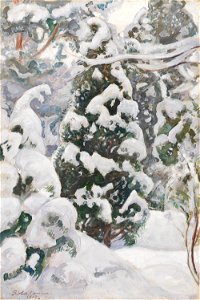 Pekka Halonen - Juniper Tree in Snow - A III 2692 - Finnish National Gallery