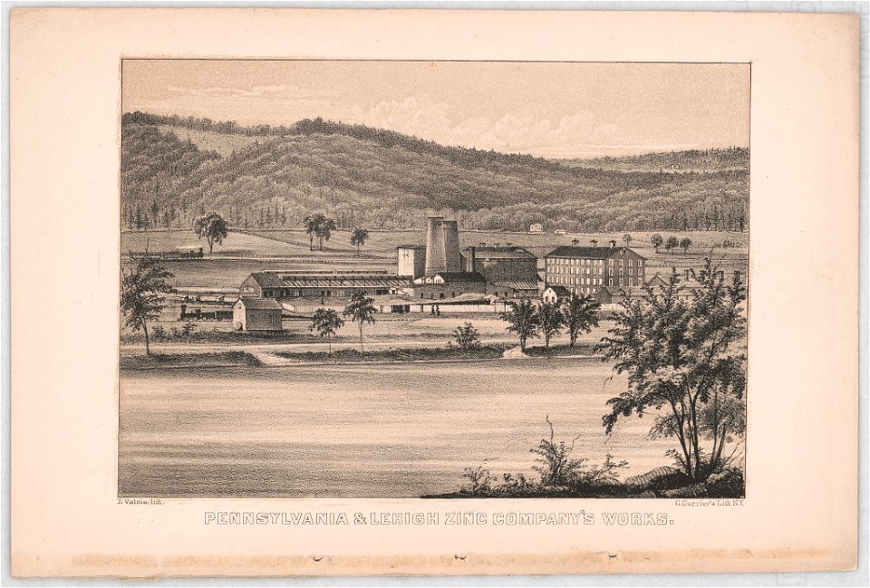 Pennsylvania & Lehigh Zinc Company's works - E. Valois lith. ; C. Currier's Lith. N.Y. LCCN2014645345