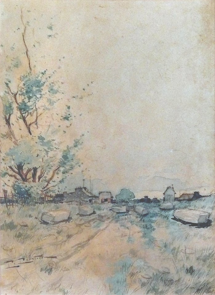 Pelletier P.J. - Watercolor - Paysage - ~24,5x33,8cm
