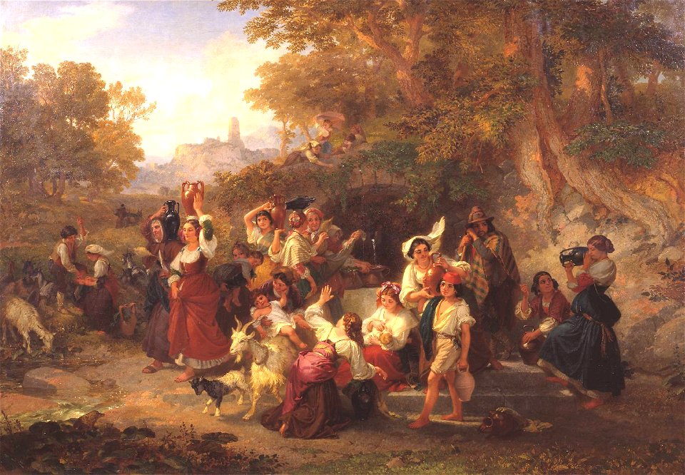 Penry Williams, Neapolitan Peasants at a Fountain (1859)