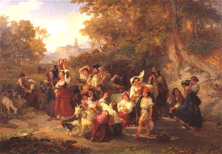Penry Williams, Neapolitan Peasants at a Fountain (1859)