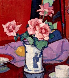Samuel John Peploe - Pink Roses, Chinese Vase - Google Art Project