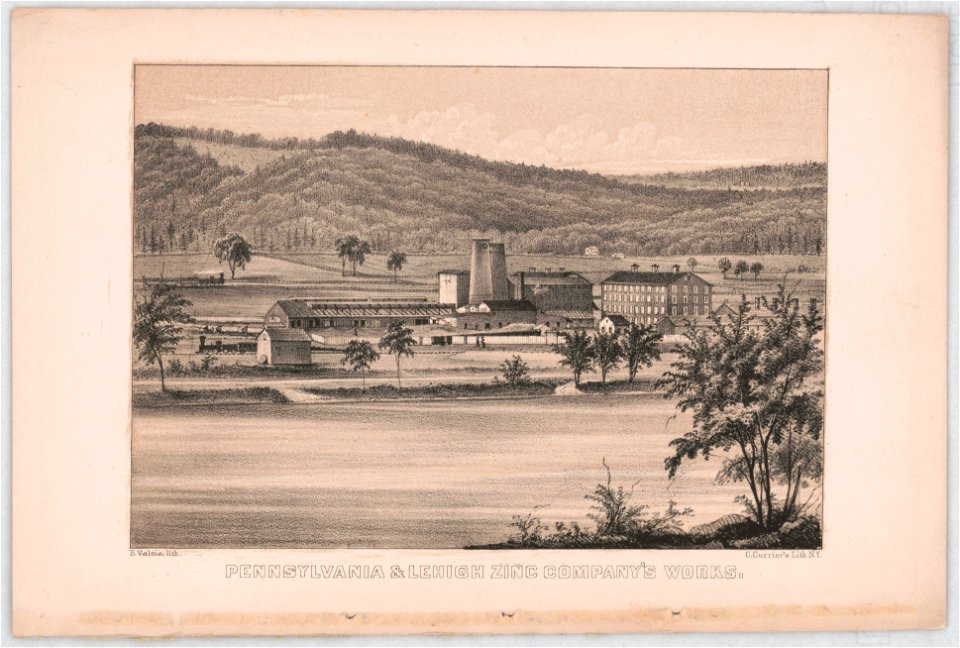 Pennsylvania & Lehigh Zinc Company's works - E. Valois lith. ; C. Currier's Lith. N.Y. LCCN2014645345