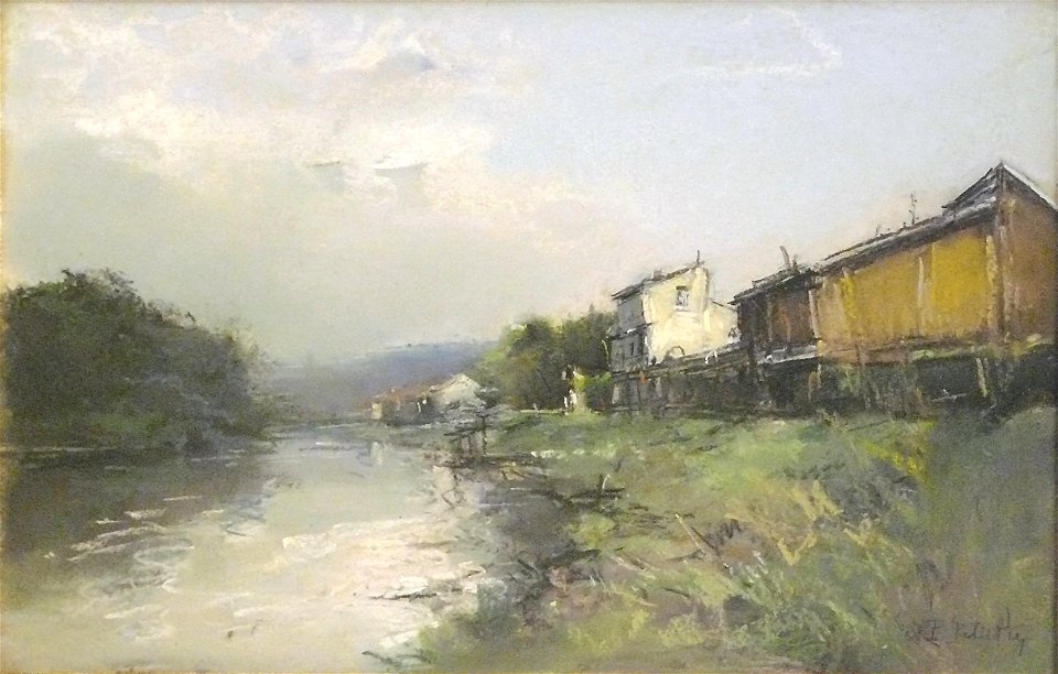 Pelletier P.J. - Pastel - Bords de l'Oise - 30x46.5cm