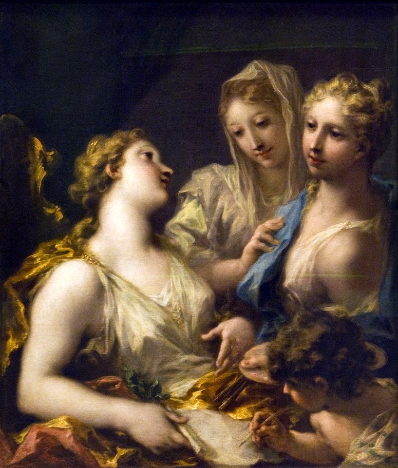 Pellegrini---La-modestie-presentant-la-peinture-a-l-academie