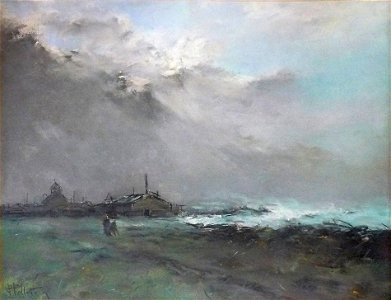 Pelletier P.J. - Pastel - Tempête au Tréport - ~46x60cm