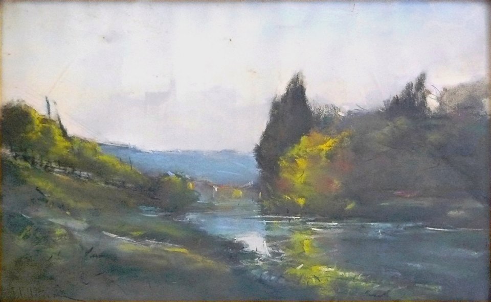 Pelletier P.J. - Pastel - Bords de rivière en automne - ~30x47cm