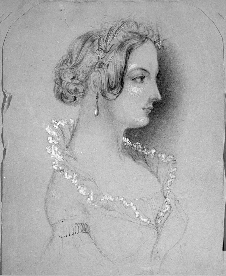 Pencil sketch of Adeline Absolon qMS-0613-096