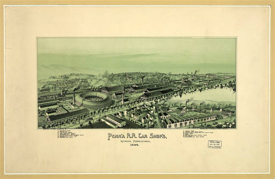 Penn'a R.R. car shop's, Altoona Pennsylvania., 1895 LCCN2003681824