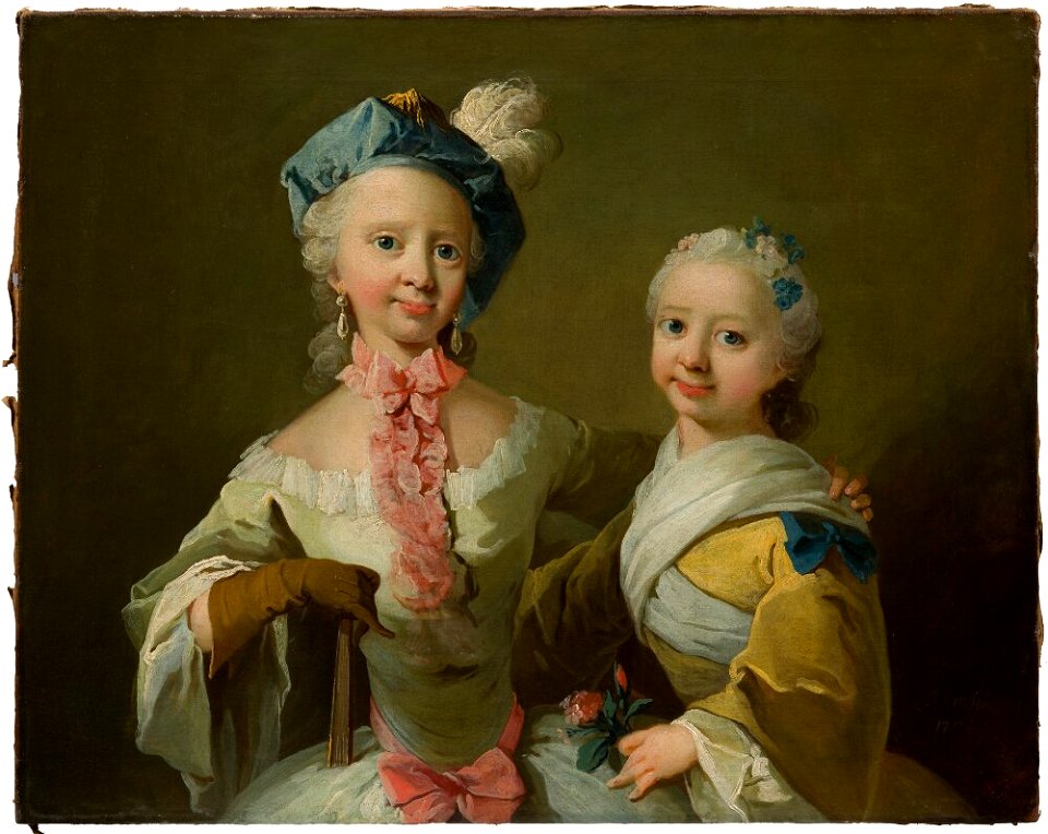 Per Krafft d.ä. - Birgethe Dorthe and Kirstne Margarethe Colstrup - NM 2424 - Nationalmuseum