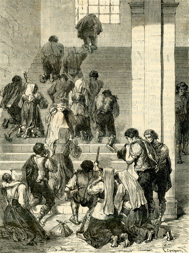 Penitenti che salgono la Scala Santa