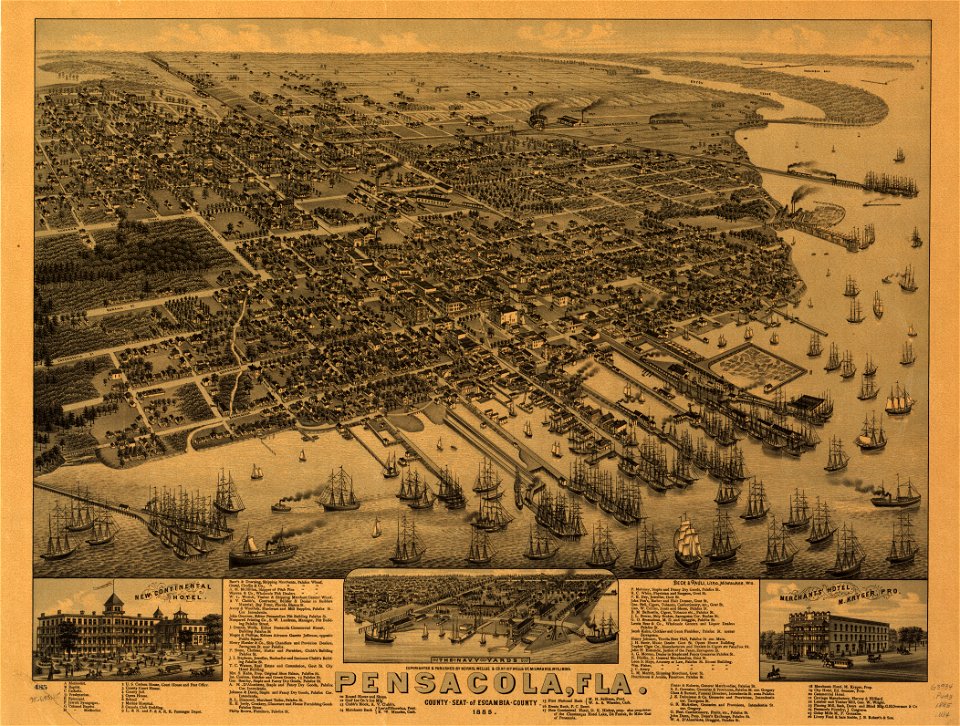 Pensacola, Fla. county seat of Escambia County 1885. LOC 75693185