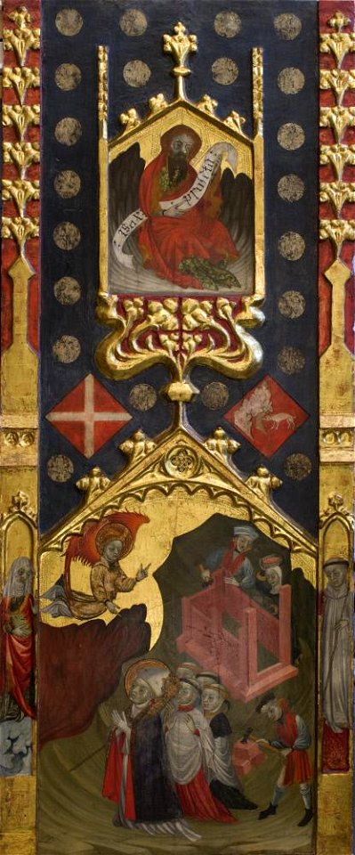 Pere Lembrí - Retablo de San Miguel (a), The Prophet Ezekiel, Apparition of St. Michael to the Bishop of Comba (Fo - A3.03 - Hispanic Society of America