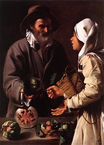 Pensionante Del Saraceni - The Fruit Vendor - WGA17157. Free illustration for personal and commercial use.