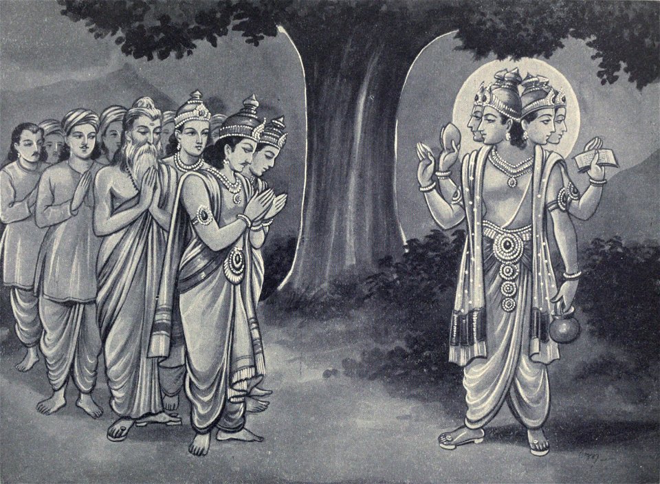 People praying Brahma for their king