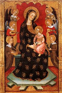 Pere Serra - Madonna with Angels Playing Music - WGA21170