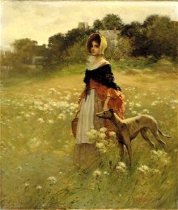 Percy Moran - Young Girl and Dog - 1939.4.1 - Smithsonian American Art Museum