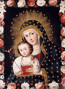 Peru - Madonna and Child with Bird - Google Art Project. Free illustration for personal and commercial use.
