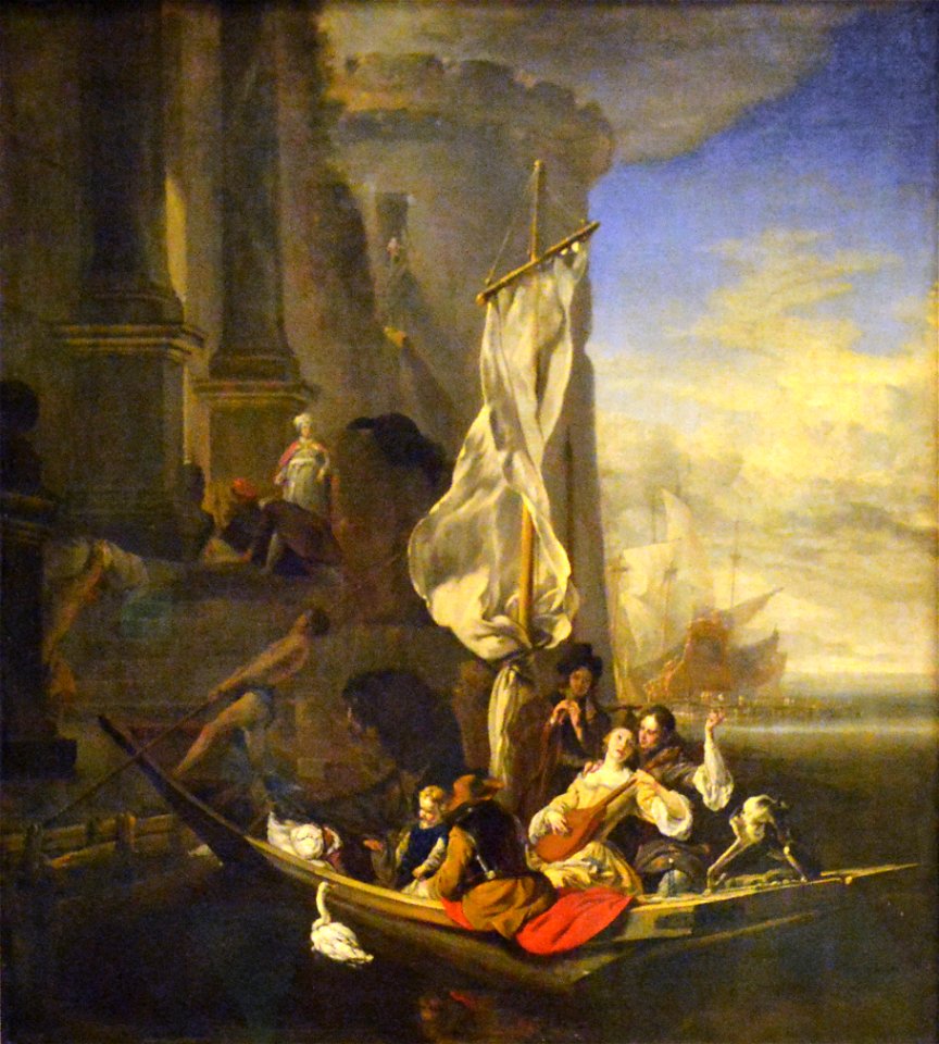 Personnages de fantaisie dans une barque - Jan Weenix - Musée du Louvre