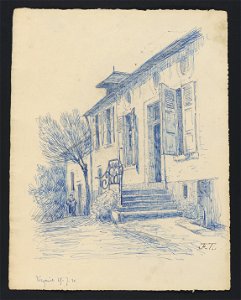 Perron d'une maison campagnarde à Virginal 1921 drawing by Jean-François Taelemans, R-2009-26349, Prints Department, Royal Library of Belgium