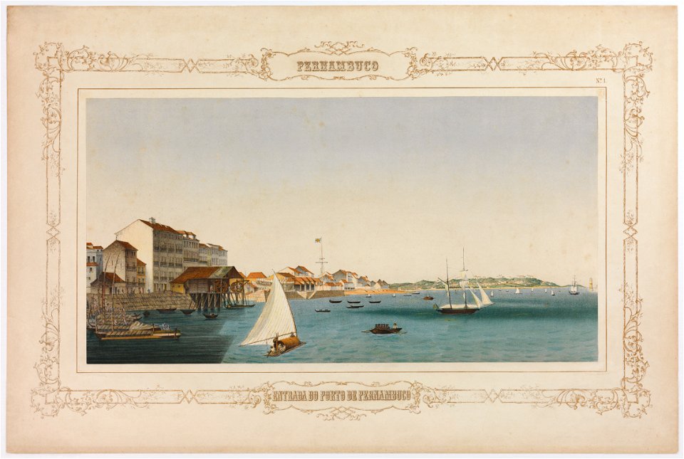 Pernambuco Nº. 1. Entrada do Porto de Pernambuco, da Coleção Brasiliana Iconográfica