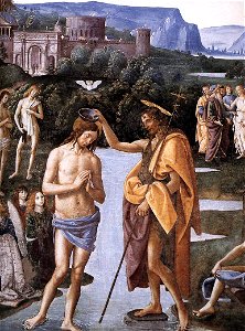 Perugino, battesimo di cristo 02. Free illustration for personal and commercial use.