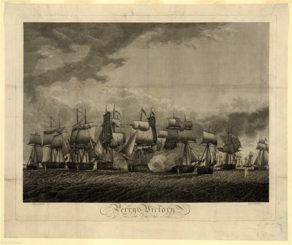 Perry's victory on Lake Erie, Sept. 10th 1813 - drawn by J.J. Barralet ; engraved by B. Tanner. LCCN2006677670