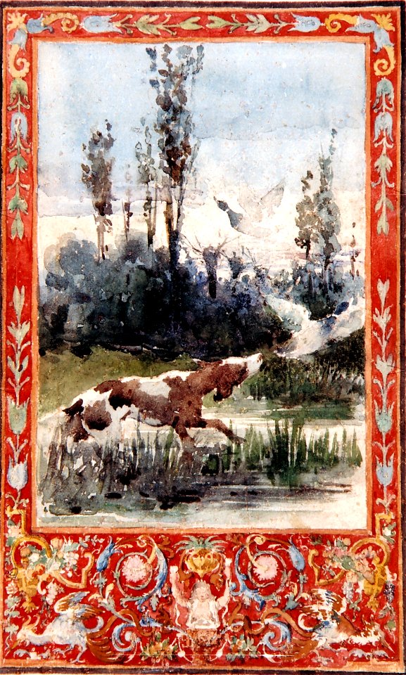 Perro levantando unos patos - Daniel Zuloaga