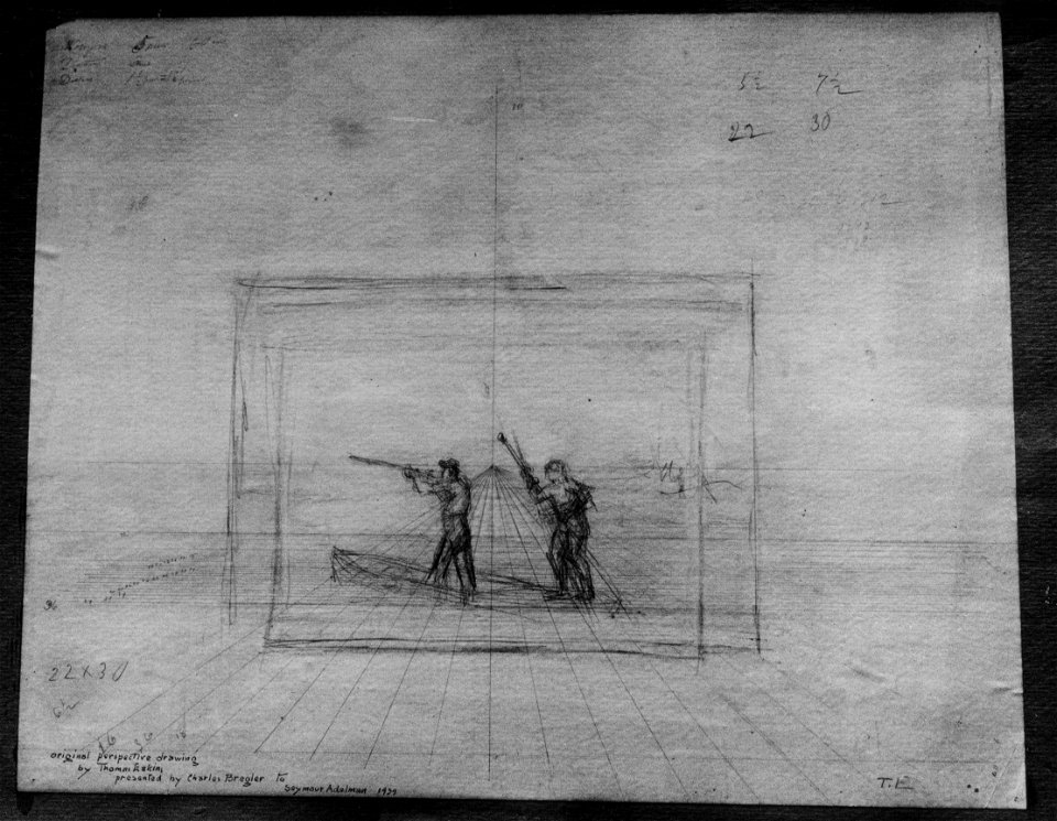 Perspective Drawing for Will Schuster and Blackman Going Shooting G104A