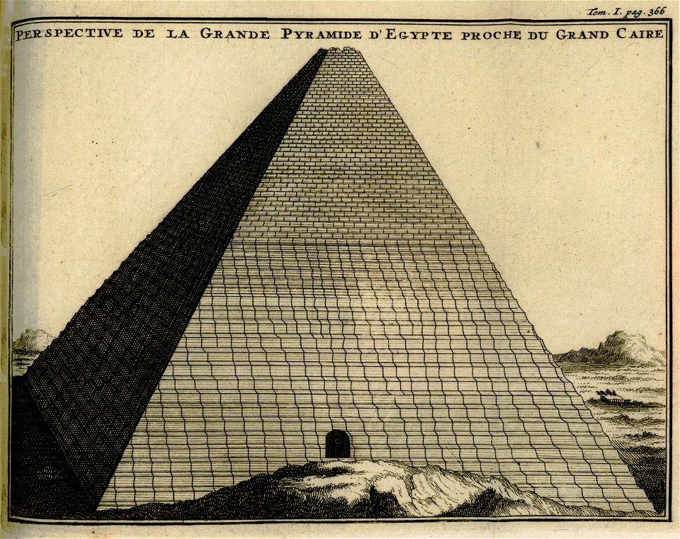 Perspective de la Grande Pyramide d'Egypte proche du Grand Caire - Lucas Paul - 1720