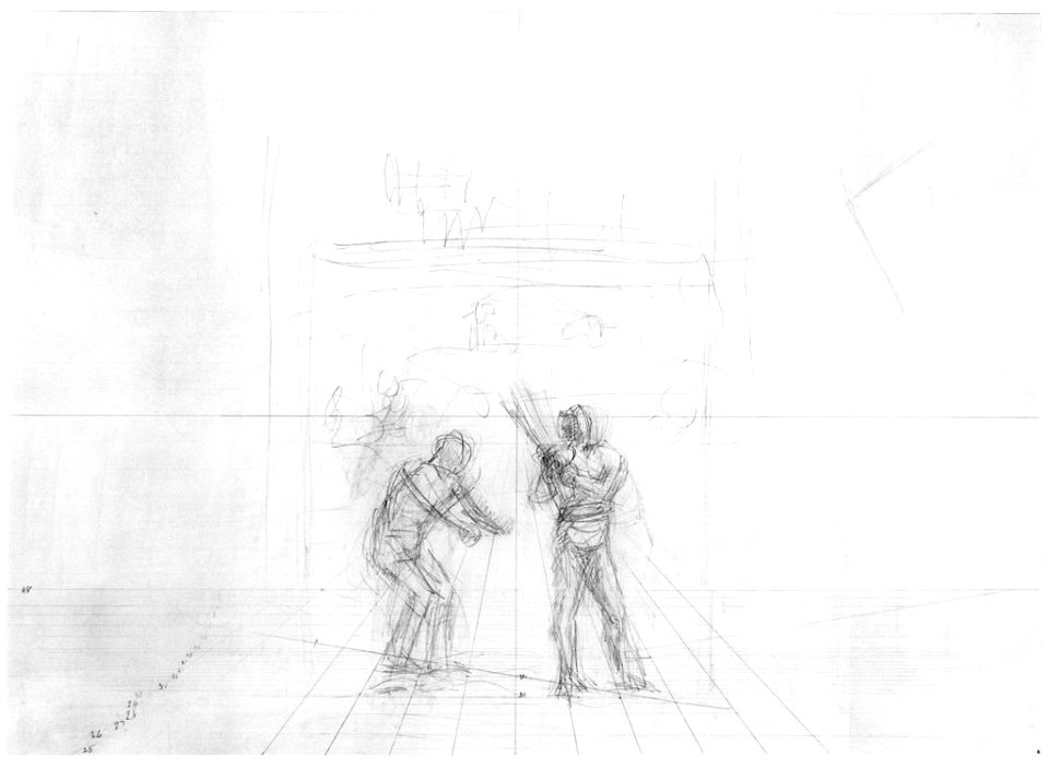Perspective drawing for baseball players practicing G86A